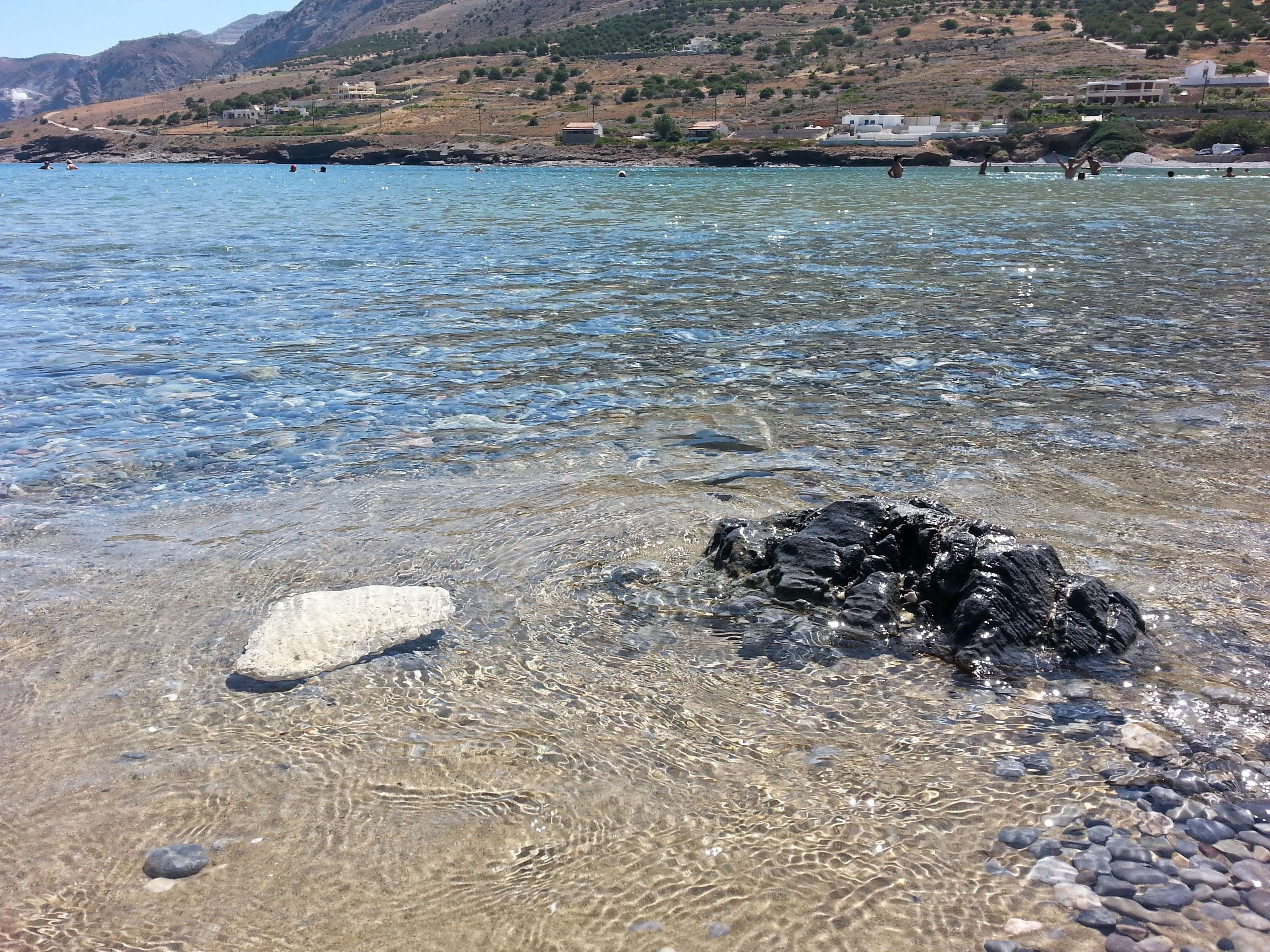 Tholos Beach and its sheltered blue bay